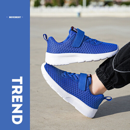 Åndbare brede drengesneakers til småbørn i blå 2
