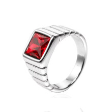 Alliance en acier inoxydable et zircon cubique, taille 10