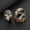Bague triangulaire en acier inoxydable avec incrustation de bois, taille 8 4