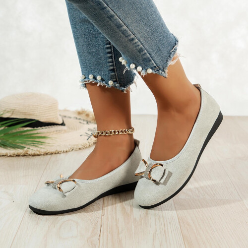 Γυναικεία Casual Slip-On Μπαλτς με Αναπνέοντα Φιόγκο και Στρογγυλή Μύτη, Χαμηλά 1