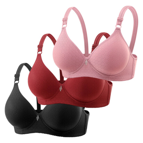 V Neck Bra for Women Breathable Pushup Full Coverage