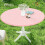Rond tafelkleed van spandex, roze, elastisch, waterdicht. 1