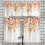 Orange Floral Kitchen Curtains and Valances Set 36 Inches 3