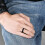 Bague en acier inoxydable émaillé noir, 6 mm, taille 12 3