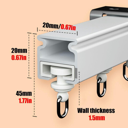 Tringle à rideaux simple rail noire à fixation plafond 90 cm 1