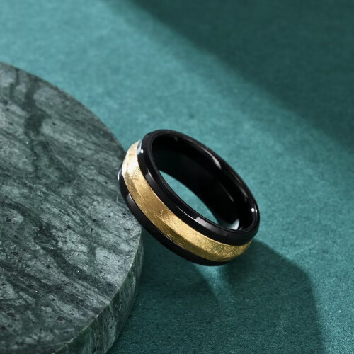 Men's Matte Gold Wedding Band Ring 8MM Size 8 1