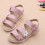 Sandales plates fleuries pour filles et tout-petits - Taille 2