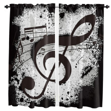 Musical Notes Curtain for Living Room Kids Bedroom Kitchen