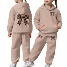 Dinosaur Hoodie Tracksuit Set for Girls Size 6-7 Years Khaki