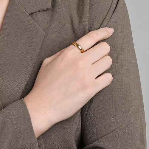 Stainless Steel Simplicity Ring Gold 6mm Size 12 1