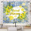 Lemon Kitchen Curtains Retro Blue Tiles Fruit Leaves 2 3