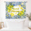 Lemon Kitchen Curtains Retro Blue Tiles Fruit Leaves 2 5