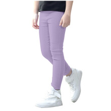 Girls Leggings Solid Color Snug Fit Elastic Waist 120 cm