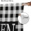 Rustic Kitchen Curtains Black White Buffalo Check 55" W x 6