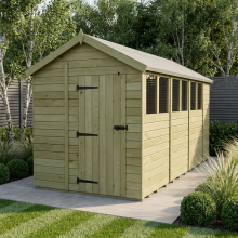 7 x 15 Apex Shed Tanalised (Single Door, With Windows)