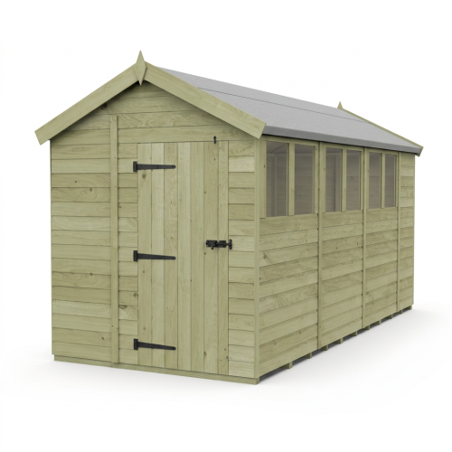 7 x 15 Apex Shed Tanalised (Single Door, With Windows) 1