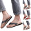 Men's Wood Grain Leather Flip Flops – Lightweight, 2