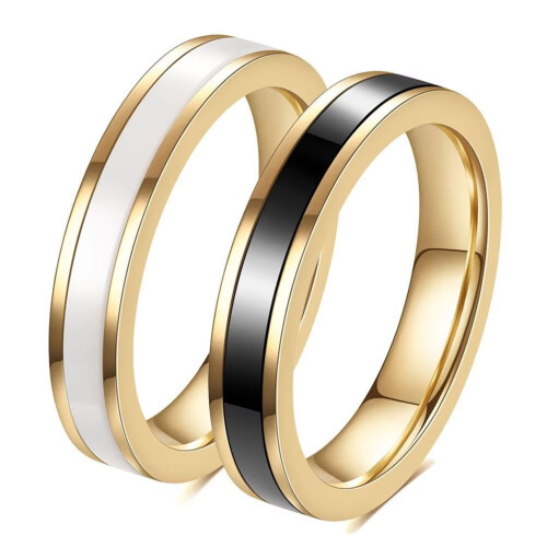 Keramik-Ehering für Damen, schwarz, 4 mm, Größe 6 2