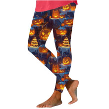 Leggings mit Halloween-Fledermausflügel-Print für Damen in Übergröße