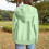 Women's Hoodie Jacket Light Green Oversize L 2