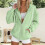 Women's Hoodie Jacket Light Green Oversize L 7