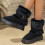 Γυναικεία Χειμερινά Κοντά Μπότα με Μαλακή Σόλα και Χοντρό Γούνινο Μονωτικό 4