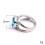 Stainless Steel Square Cubic Zirconia Ring Silver Lake Blue 2