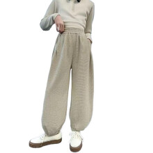 Baggy Jeans for Girls Elastic Waist 7-8 Years Beige