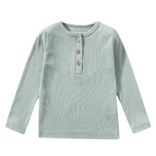 Boys Long Sleeve Ribbed T-Shirt Solid Green 4-5 Years