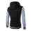 Herr Varsity Hoodie Grå Patchwork Jacka XXXL 3