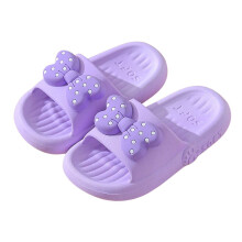 Toddler Girls Slippers Bowknot Purple Size 5-5.5