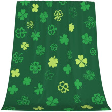 St. Patrick's Day Throw Blanket Green Fleece 40x50 Inches