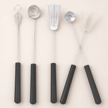 Supvox Black Stainless Steel Fork Set Comfortable Handle 5