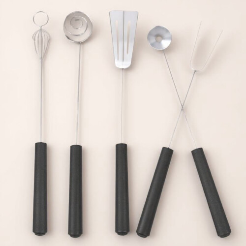 Supvox Black Stainless Steel Fork Set Comfortable Handle 5