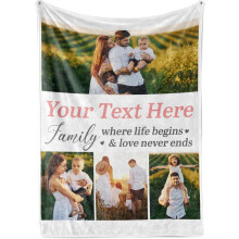 Personalisierte Fotodecke mit Text, Fleece, 50 x 60