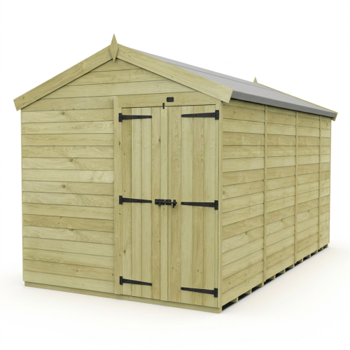 8 x 14 Apex Shed Tanalised (Double Door, No Windows) 1