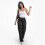 Calça cargo feminina de algodão, modelagem relaxada, preta. 5