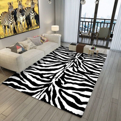 Leopard Zebra Area Rug Non-Slip Large Entrance Mat