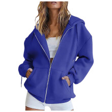 Women's Lightweight Hoodie Sweatshirt Blue L