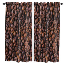 Coffee Cup Pattern Curtains for Living Room Kitchen Bedroom