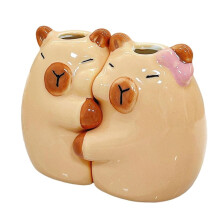 Ceramic Capybara Toothbrush Stand with Brush Slots