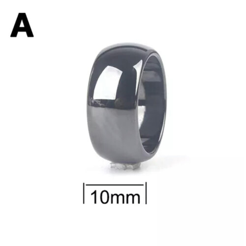 Black Hematite Magnetic Healing Ring Size 6-12