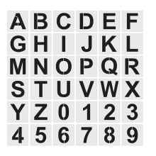 Reusable Letter Stencils for Crafts White Plastic 36 Pieces