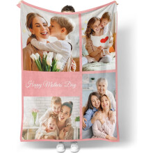 Couverture photo collage douce 150 x 200 cm