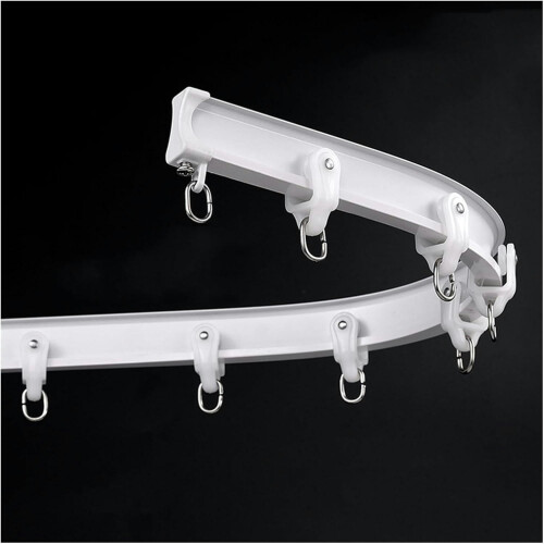 Rail de rideau courbe robuste GXCZ blanc 150 cm