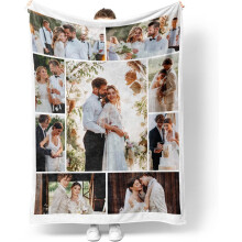 Coperta personalizzata con foto 150x200 cm, collage di immagini personalizzato