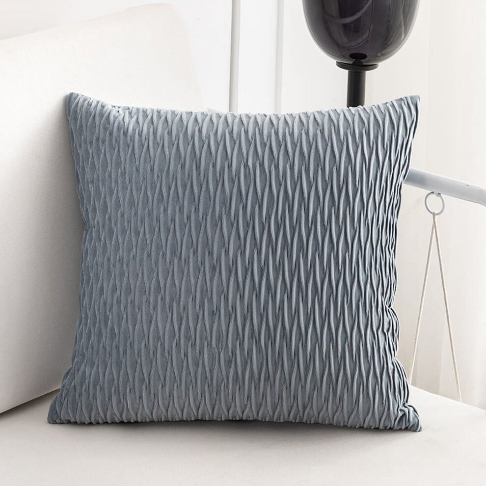 Velvet Throw Pillow 50x50cm Silver Blue PP Cotton Filling