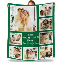 Couverture photo personnalisée pour papa – Plaid personnalisé avec