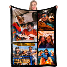 Couverture polaire personnalisée avec 1 à 9 photos