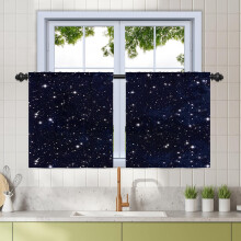 Tende da cucina con motivo foresta stellata, filtranti la luce, 26x36 pollici